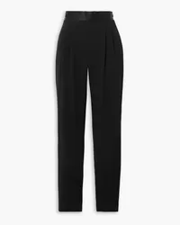 GALVAN Zengel satin-trimmed crepe pants - Black Black