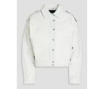Koabe crinkled-leather jacket - White