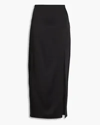 16ARLINGTON Minerva satin midi skirt - Black Black