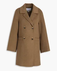 Ganni Brushed wool-blend felt coat - Neutral Neutral