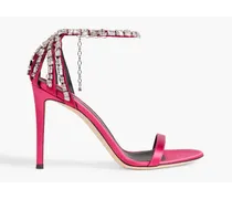 Adele Crystal embellished satin sandals - Pink