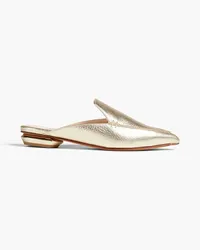 Nicholas Kirkwood Beya metallic pebbled-leather mules - Metallic Metallic