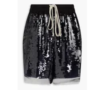Sequined cupro shorts - Black