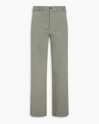 Nili Lotan Eliot cotton-blend twill straight-leg pants - Green Green