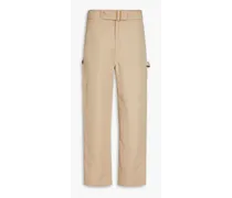 Belted twill cargo pants - Neutral