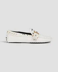 TOD'S Gommino studded leather loafers - White White