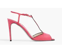 Grace crystal-embellished suede sandals - Pink