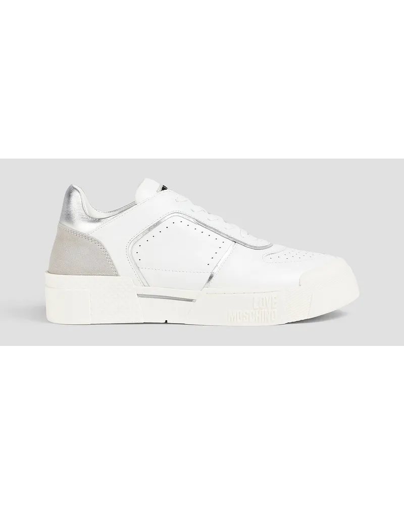 Moschino Leather sneakers - White White