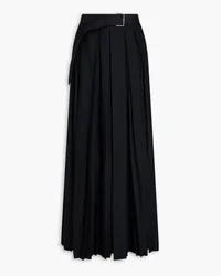 Peter Do Belted pleated sateen maxi skirt - Black Black