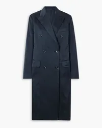 Brioni Double-breasted silk-satin coat - Blue Blue