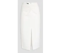 Twisted twill midi skirt - White
