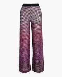 Missoni Embellished crochet-knit wide-leg pants - Pink Pink