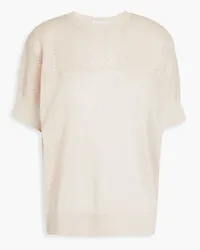 Brunello Cucinelli Sequined linen-blend top - Neutral Neutral