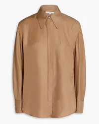 Vince Silk-blend twill shirt - Brown Brown