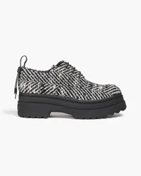 RED Valentino Herringbone bouclé-tweed platform brogues - Black Black