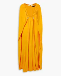 Proenza Schouler Cape-effect gathered jersey maxi dress - Orange Orange