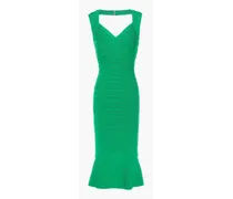 Fluted cutout bandage dress - Green