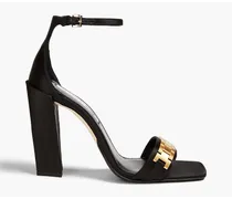 Embellished satin sandals - Black