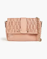 RED Valentino Studded shirred leather shoulder bag - Pink Pink