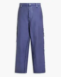 Maison Margiela Frayed high-rise wide-leg jeans - Purple Purple