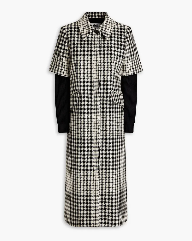 Maison Margiela Checked wool-blend twill coat - Black Black