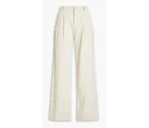 Carleigh linen-blend wide-leg pants - Neutral