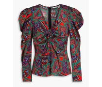 Simmons paisley-print silk-blend jacquard blouse - Multicolor