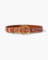 Etro Embroidered leather belt - Brown Brown