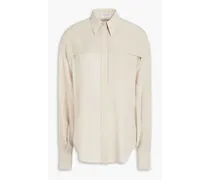 Pleated silk shirt - Neutral