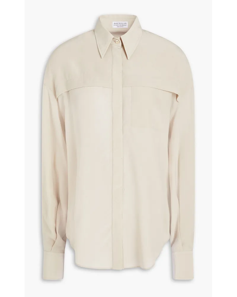 Brunello Cucinelli Pleated silk shirt - Neutral Neutral
