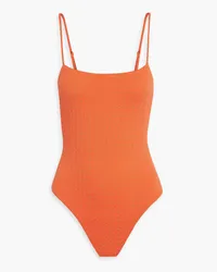 Melissa Odabash Maui metallic stretch-jacquard swimsuit - Orange Orange