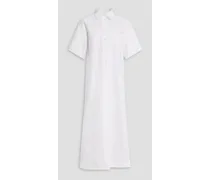 Cotton-poplin midi shirt dress - White