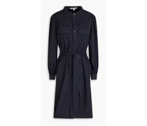 Jardin belted cotton-twill mini shirt dress - Blue