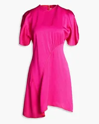 Victoria Beckham Asymmetric satin-crepe mini dress - Pink Pink