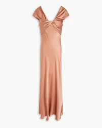 Alberta Ferretti Twisted satin-crepe gown - Pink Pink