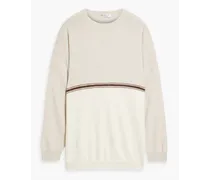 Bead-embellished cashmere sweater - White