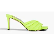 Basil ruched neon stretch-jersey mules - Green