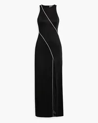 GALVAN Crystal-embellished stretch-knit gown - Black Black