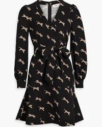 Diane von Furstenberg Santiago belted printed cady mini dress - Black Black