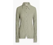 Maisie plissé-crepe shirt - Green