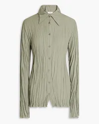 BITE Studios Maisie plissé-crepe shirt - Green Green