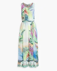 Camilla Embellished belted silk wide-leg jumpsuit - Green Green