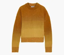 Dégradé ribbed wool and cashmere-blend sweater - Yellow