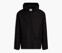 Cotton-blend canvas hooded jacket - Black