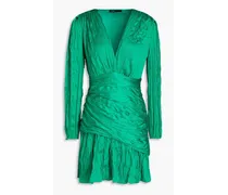 Runnylona plissé satin mini dress - Green