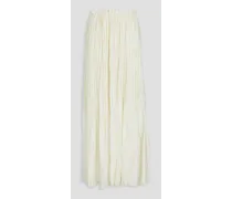 Cersi plissé satin-twill maxi skirt - White