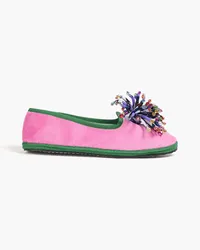 Emilio Pucci Embellished velvet slippers - Pink Pink