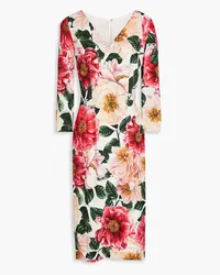 Dolce & Gabbana Floral-print stretch-crepe dress - Pink Pink