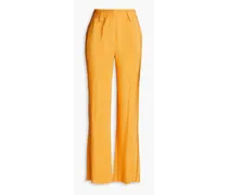 Belted woven bootcut pants - Orange