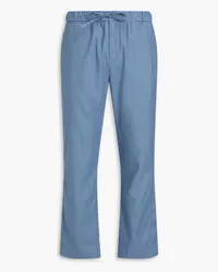 Frescobol Carioca Oscar herringbone linen and cotton-blend pants - Blue Blue